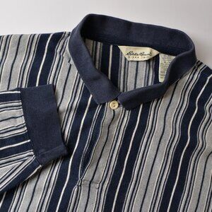 Vintage Eddie Bauer Mens Tall XL Long Sleeve Striped Polo Shirt
